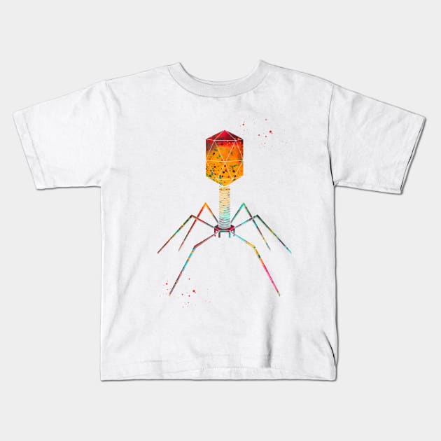 Bacteriophage Kids T-Shirt by erzebeth